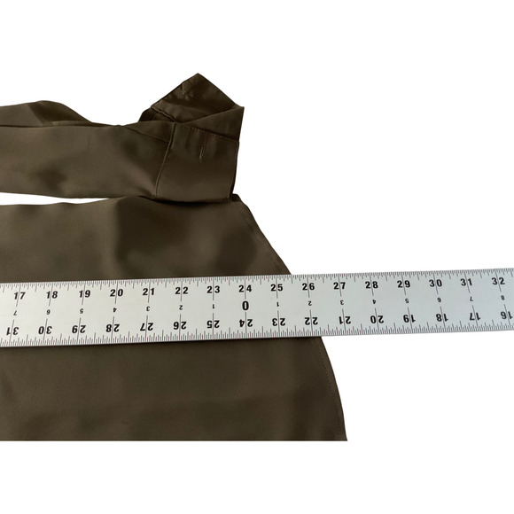 Express Women's Large Olive Green Blouse V-Neck Button Front Long Sleeve RN55285 - Picture 6 of 9